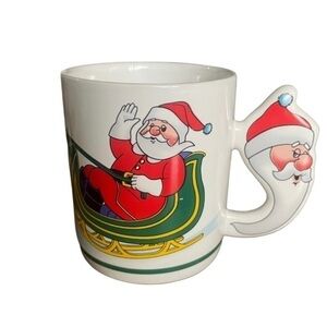 Christmas Mug Santa Reindeer LoveMug Vintage Collectible Drinkware
